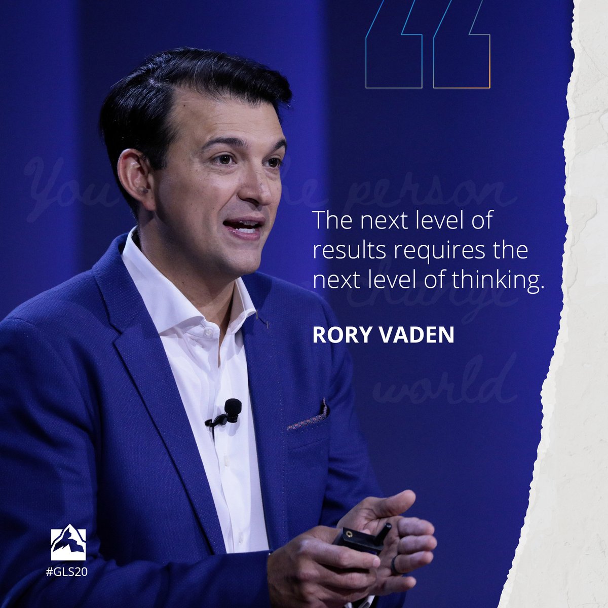 GLSSingapore's tweet photo. The next level of results requires the next level of thinking. - RORY VADEN #glssg2020 #gls20 #leadership #singapore https://t.co/kfsVDkS320