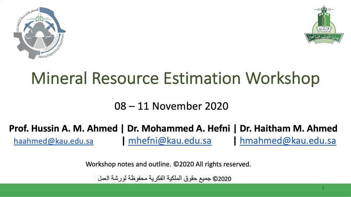 mininghefni's tweet photo. تحقيقا لرؤية المملكة٢٠٣٠ وتنمية لقدرات الكوادر الوطنية في مجال هندسة التعدين، تشرف قسم هندسة التعدين بعقد ورشة عمل بعنوان "تقدير الموارد المعدنية" لعدد من منسوبي وكالة الوزارة للثروة المعدنية مع استخدام برنامج Micromine و ذلك تحت اشراف عمادة خدمة المجتمع والتعليم المستمر. https://t.co/fea8xWwUrP