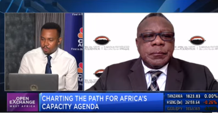 cnbcafrica's tweet photo. [ON AIR] #OEWA410: "#COVID19 is not just a problem of disease and mortality. It's also had impact on the economy and livelihoods. Our programme will address debt management and macroeconomy to ensure inclusive economic growth" @ProfENnadozie, Exec Sec @ACBF_Official #DStv410 https://t.co/9dN2FO1grc