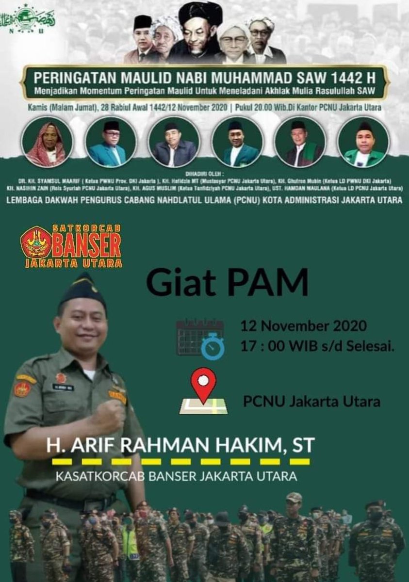 UtaraBanser's tweet photo. "Duduklah bersama orang-orang Sholeh, karena bergaul bersama orang seperti mereka akan mencerahkan pikiran."

Giat PAM hari ini 
Shollu ala Nabi Muhammad 

#SatkorcabBanserJakartaUtara 
#BerkahMaulid https://t.co/YcyULOhoXF