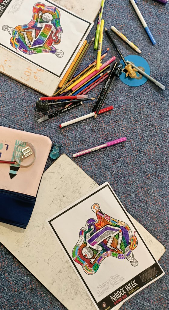 bnwps_jess's tweet photo. Some NAIDOC Week inspired activities in investigations this morning with @bnwps_jhw. Lots of beautiful artwork and story sharing using the ABC 'Little Yarns' podcast and books. https://t.co/JSHebEb9O7
