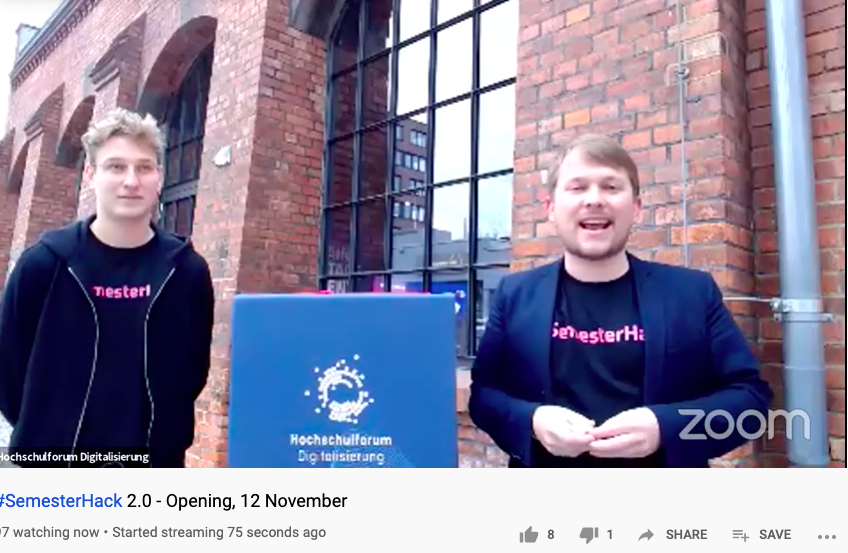 mediendidaktik's tweet image. #SemesterHack as part of #DigiEduHack starting now with livestream on YouTube youtube.com/watch?v=RxO67E… - join our challenge on social robots in higher education!