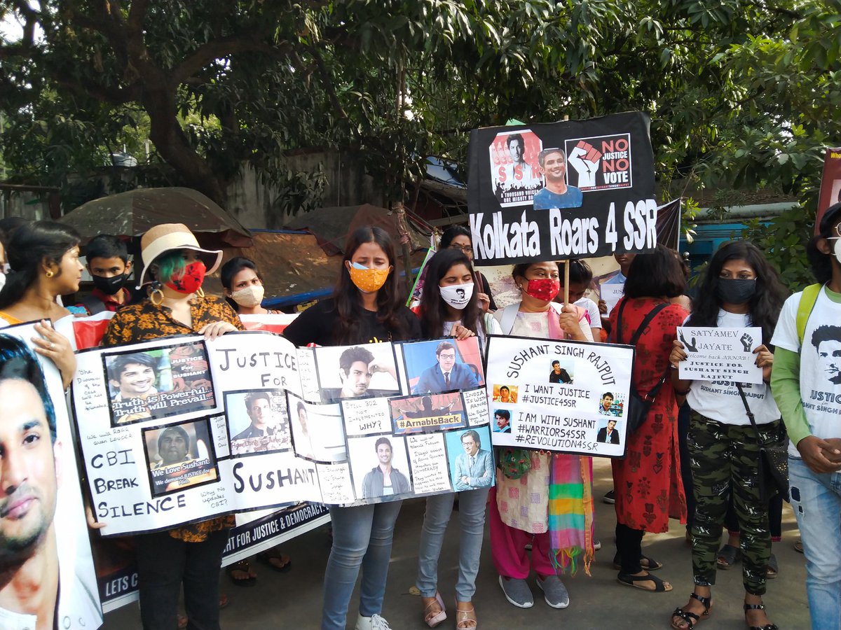 iRaviTiwari's tweet photo. Once Again Today , kolkata SSRians Raise Voice at Nandan. 

@republic
#JusticeForSushantSinghRajp https://t.co/40WQvA9MiM