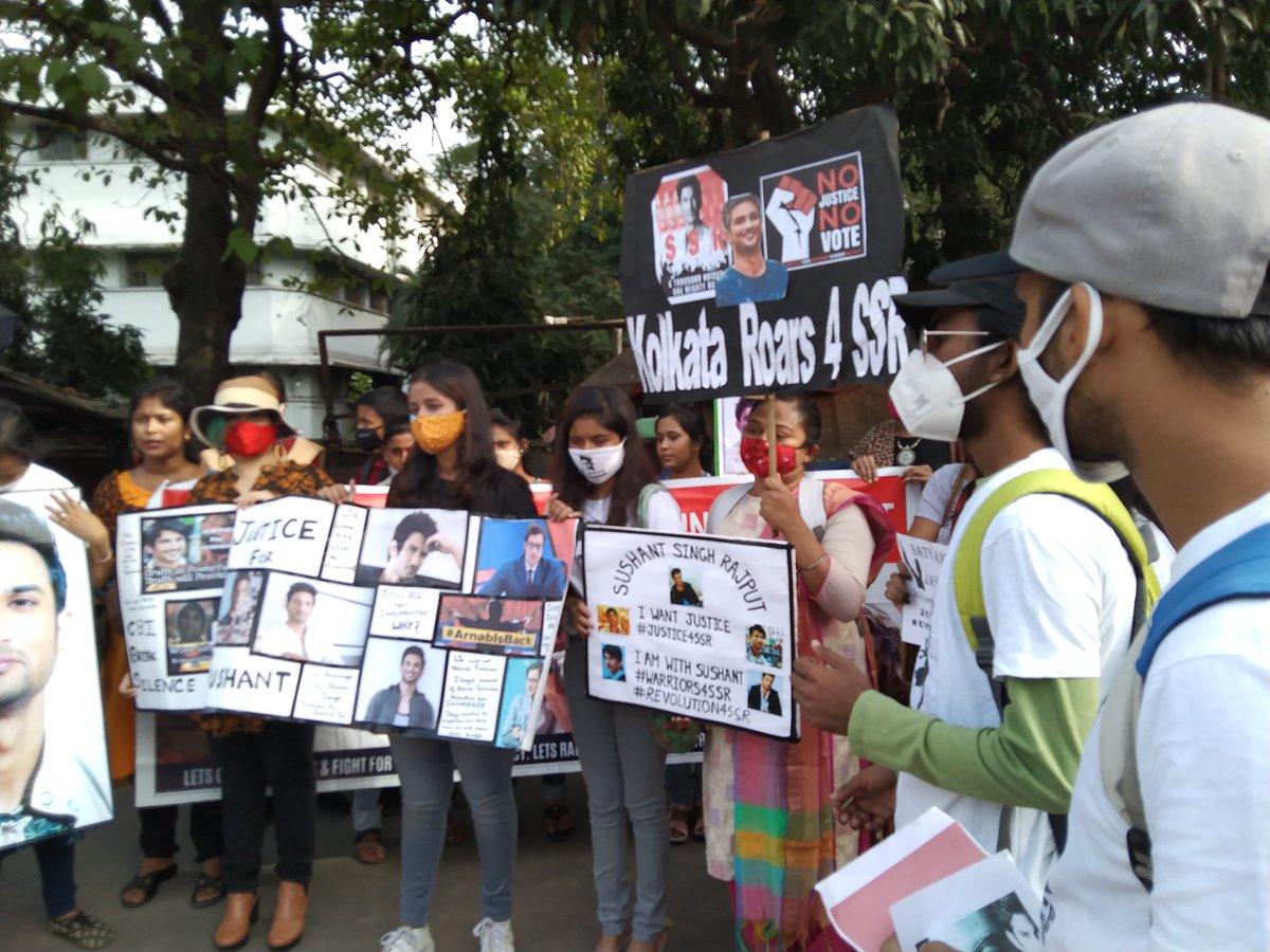 iRaviTiwari's tweet photo. Once Again Today , kolkata SSRians Raise Voice at Nandan. 

@republic
#JusticeForSushantSinghRajp https://t.co/40WQvA9MiM
