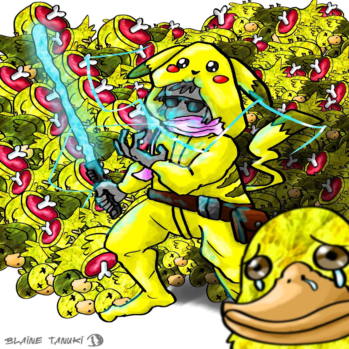 BlaineTanuki's tweet photo. Art contest on @TheUnwantedFool 's discord server.
#pikachu #duck #staticnation https://t.co/JrgrHtU9J0