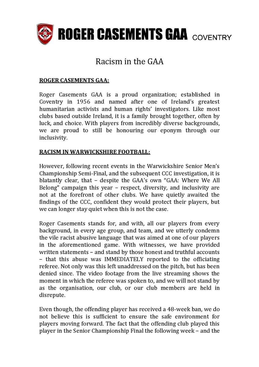 Roger Casements GAA tweet media