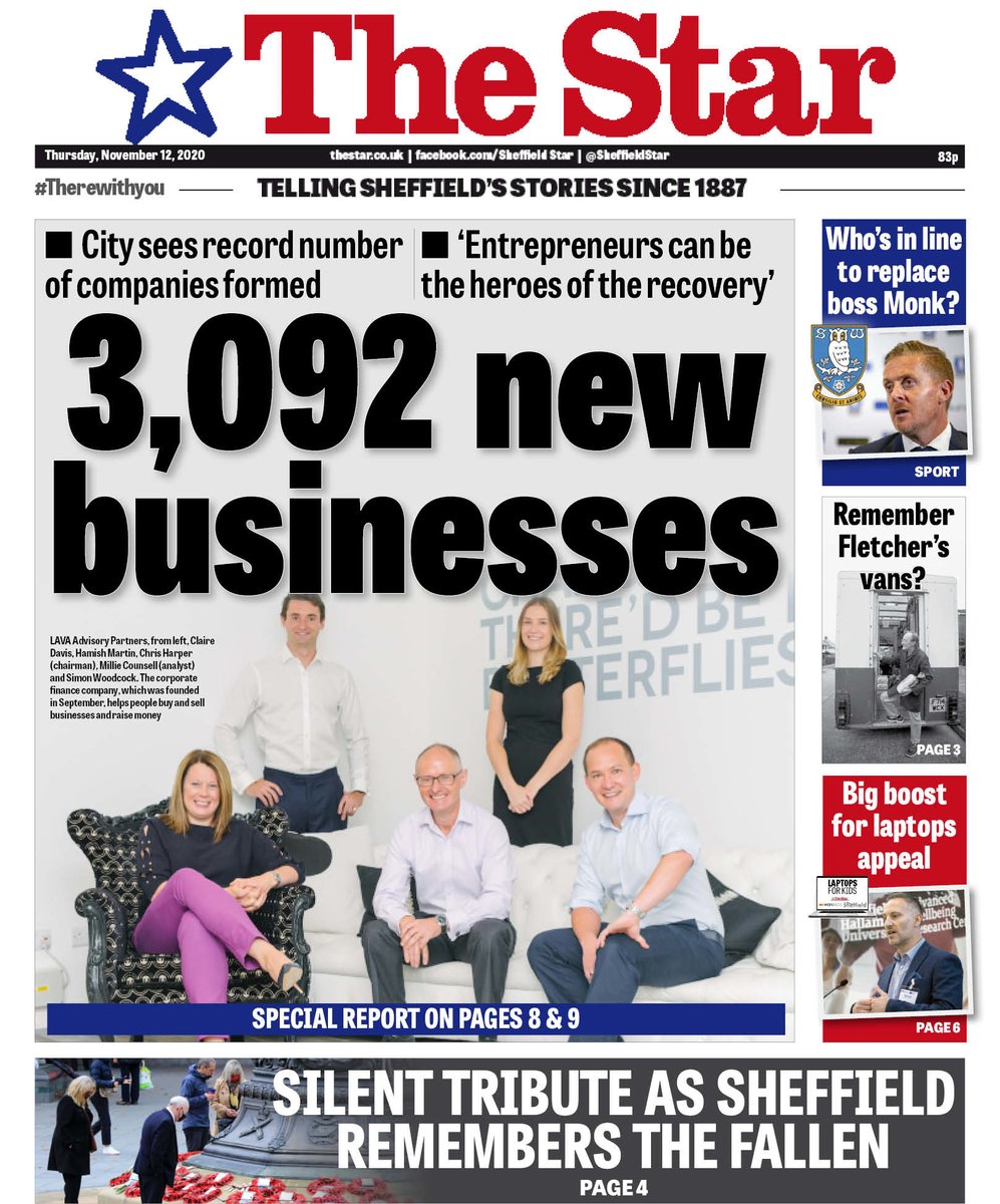 It's not all doom and gloom. Sheffielders have started a record number of new businesses in 2020! Great to see the pandemic hasn't wiped out creativity, drive and grit. Today's <a href="/SheffieldStar/">The Star, Sheffield</a>