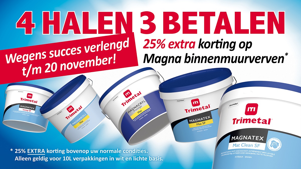 Deze 4=3 actie is verlengd tot en met 20 november. En wist je dat de actie bovenop je bestaande condities is!