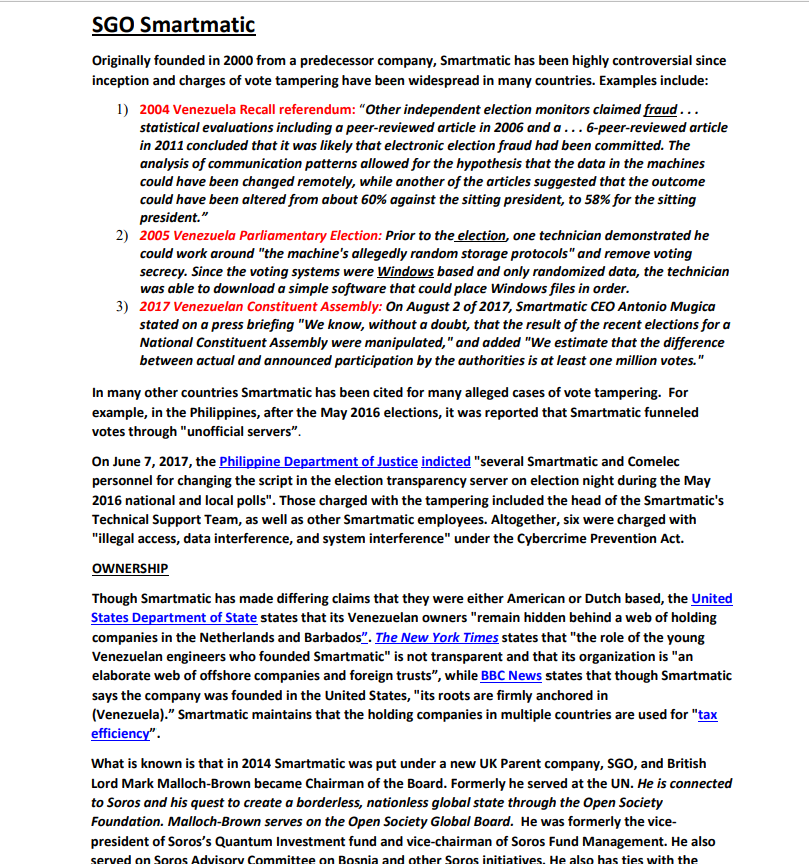 Malloch-Brown serves on Open Society Global Board, former VP of Soros’s Quantum Investment fund, vice-chair of Soros Fund Mgmt, served on Soros Bosnia Advisory committee, other Soros initiatives, ties with the Clintons thru 2 consulting firms. Ie. Sawyer-Miller and FTI Consulting