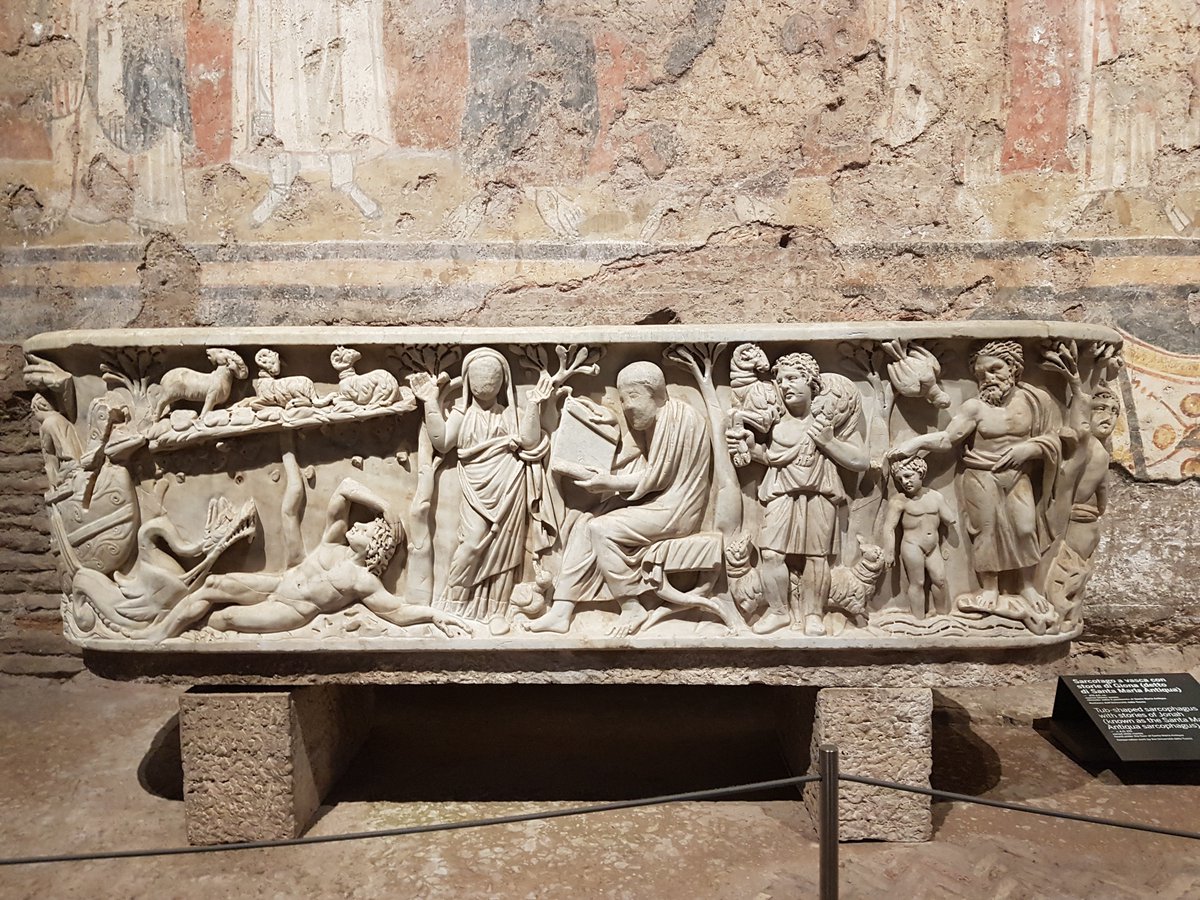 The Santa Maria Antiqua sarcophagus. #MuseumsUnlocked #Rome #EarlyChristianity