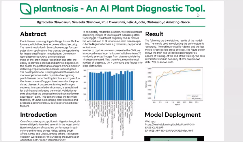 dsn_ai_network's tweet photo. Paper presentation:  Mr. Paul Okewunmi doing a paper presentation on "Plantnosis - An Artificial Intelligence Plant Diagnostic Tool". https://t.co/DvYf0evFKL