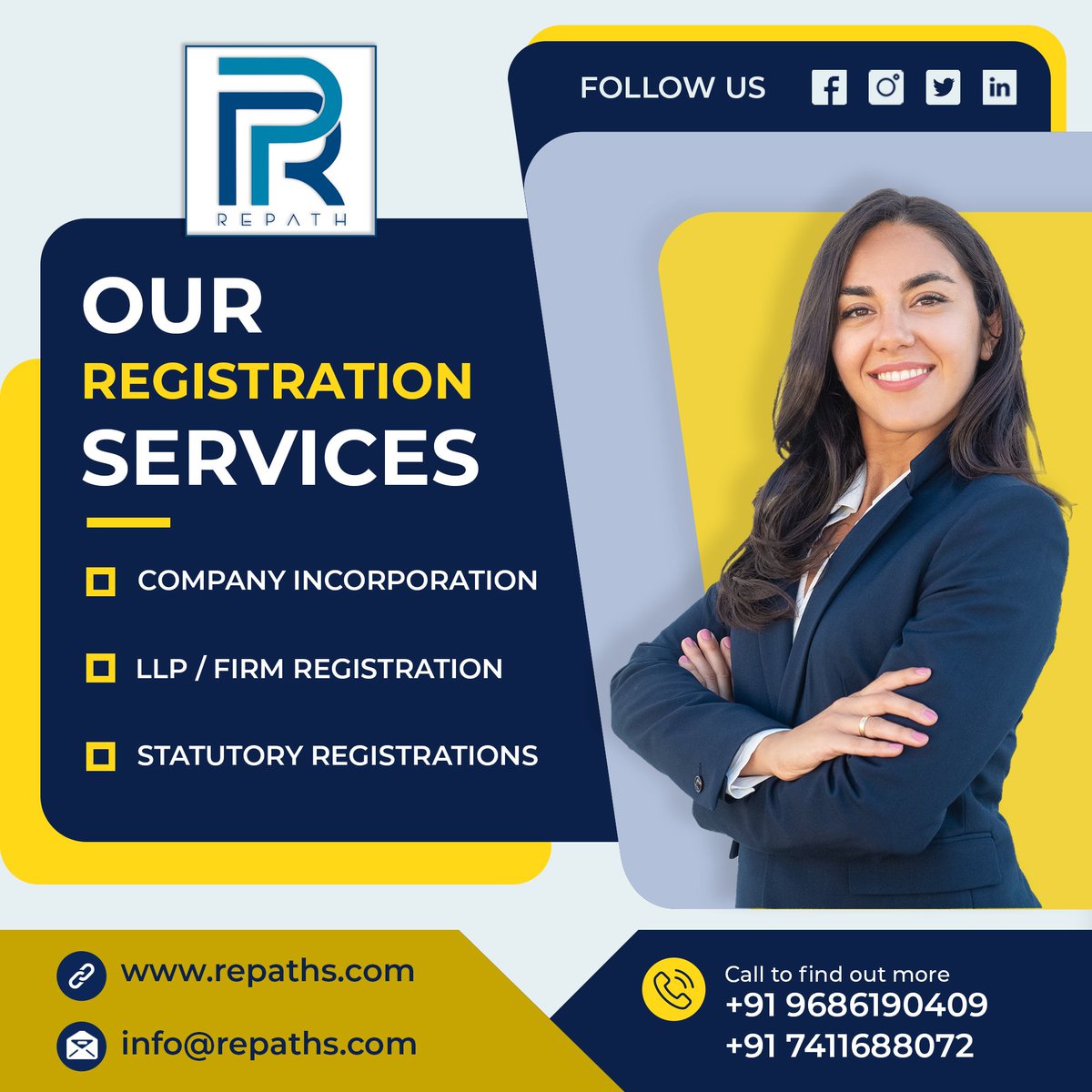 RepathL's tweet image. Looking to register your Company, Statutory and Tax Audit Support, and Limited Liability Partnership(LLP) 
contact us for more details
+91 9686190409 / +91 7411688072

Visit Us: repaths.com
#Registration #Statutory #firmregistration #companyincorporation