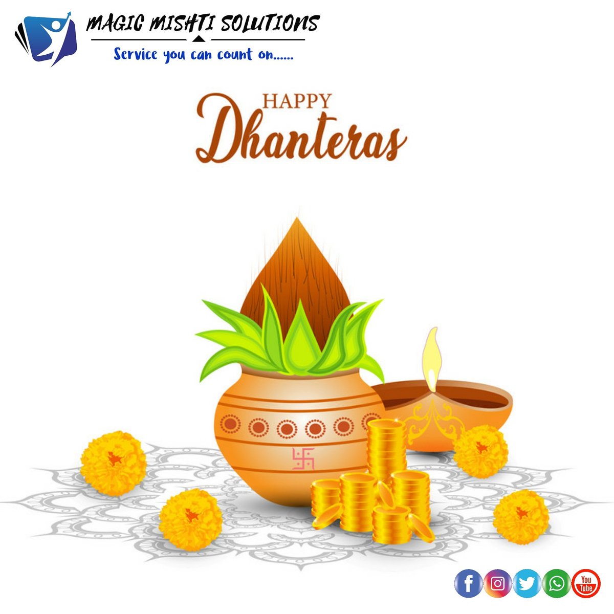MagicMishti's tweet photo. This Dhanteras instead of buying precious things, create priceless things.
Things that are the outcome of your passion, innovation and creativity!

Magic Mishti Solutions wishes you a very Happy Dhanteras!

#happy_dhanteras🙏🙏 
#Magic_Mishti_Solutions https://t.co/8xT8CWdpq7