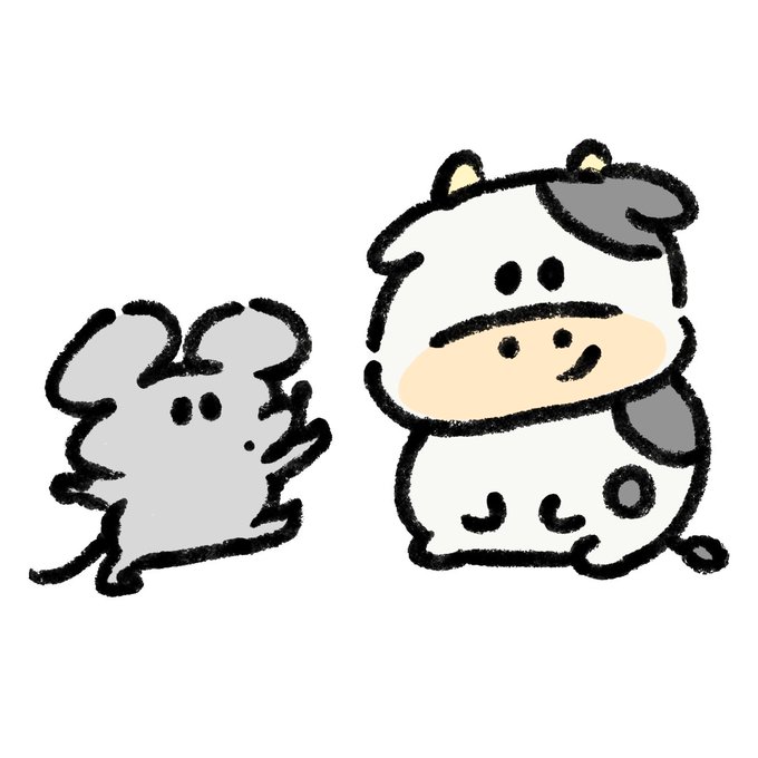 牛のイラストのtwitterイラスト検索結果