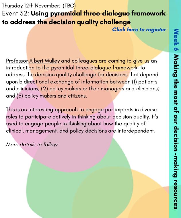 Strategy_Unit's tweet photo. Today's #Insight2020 brings you a special event with Prof Albert Mulley - leading global expert in Decision Making

How to combine insights from: clinicians, citizens, policy makers? 

14:00–15:00 

Still time to register: https://t.co/bKqHoljYII https://t.co/QGxESL6Xsf