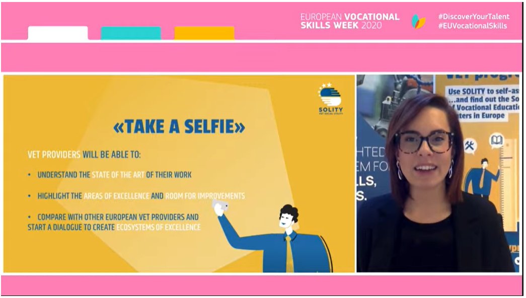 Solityproject's tweet photo. Gulia Meschino, the Executive and development manager of our partner @evtaeu just gave a excellent presentation about #SOLITY during the Session 1: Inclusive Excellence during the #EUVocationalSkills Week!
The event is still going 👉https://t.co/20G0jzfhV7 https://t.co/lTsx1ggMaK