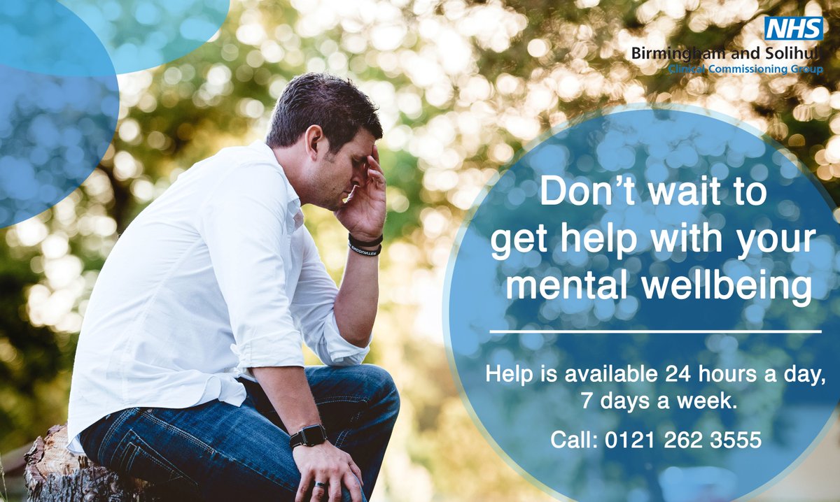 We know it’s an uncertain and worrying time.

If you need support with your #MentalHealth and #wellbeing; it’s available 24 hours a day, 7 days a week in #Birmingham &amp; #Solihull. 

Don't wait to get help, call us on: 📞0121 262 3555