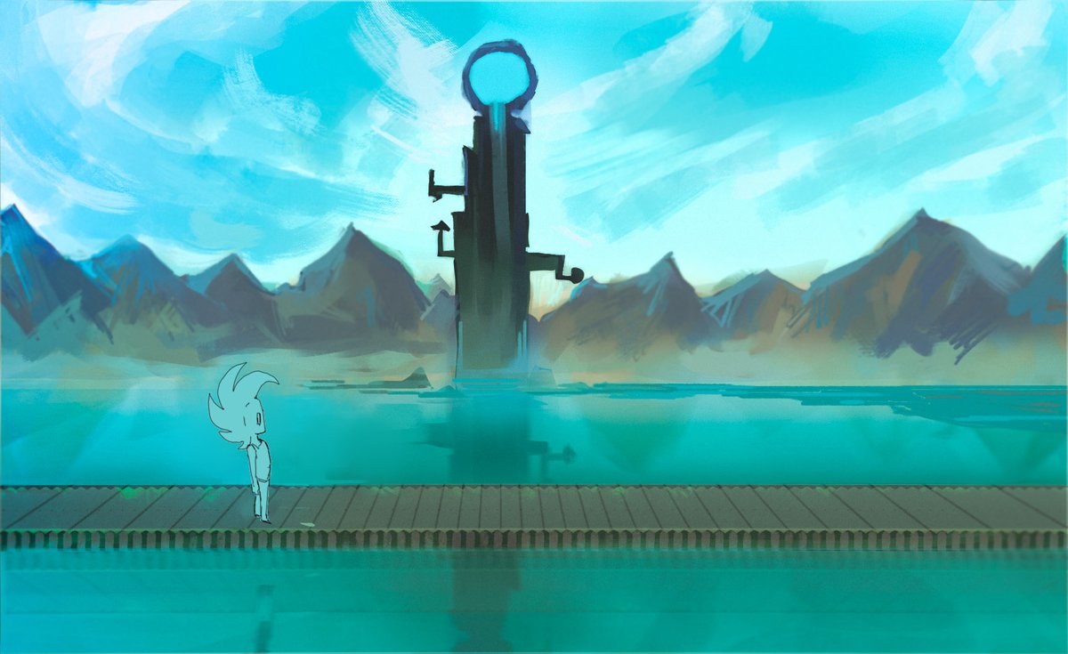 NeverdropG's tweet photo. Here's some concept art for #ClockWorld by our artist @thundelara
We've been enhancing our world design recently... we got a LAKE now!🐬
#conceptart #gameart #gamedev #indiedev https://t.co/H1NGnqJQIz