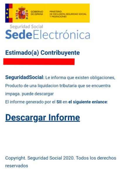 ⚠️Si recibes este mensaje no pinches en ningún enlace y elimínalo, se trata de un #fraude⚠️