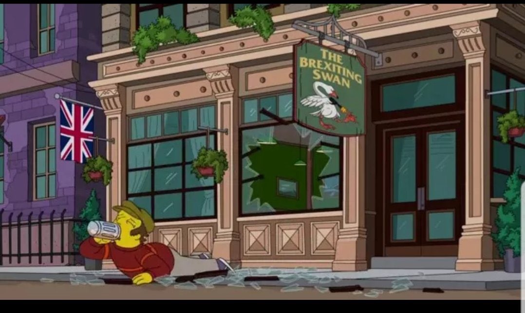 Quick interruption to bring you The Simpsons view of Britain right now.