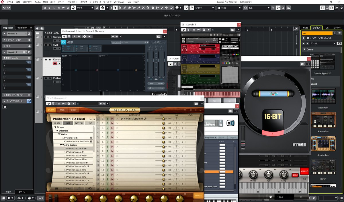 Cubase11にしました。4K使用で確認したところVST「ウィンドウサイズ 