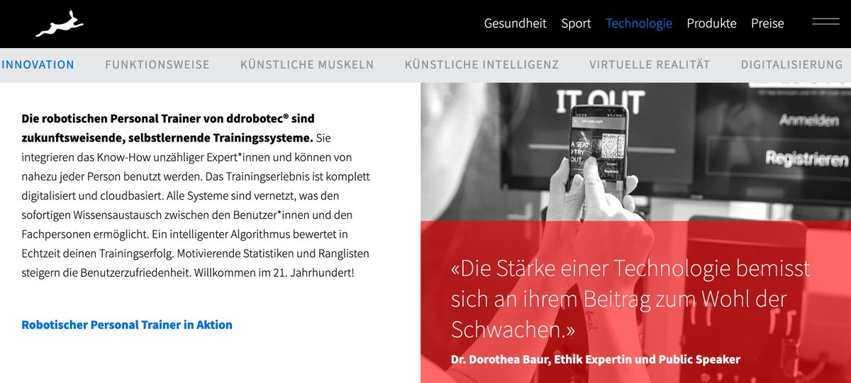 "Die Stärke einer Technologie bemisst sich an ihrem Beitrag zum Wohl der Schwachen". Danke, <a href="/ddrobotec/">Dynamic Devices</a>, für die Integration meines Zitats aus meinem #Cybathlon-Vortrag auf Eurer Website! ddrobotec.com/de/technologie/ <a href="/cybermax/">Max Lungarella</a> #inclusion #assistivetech #HealthTech