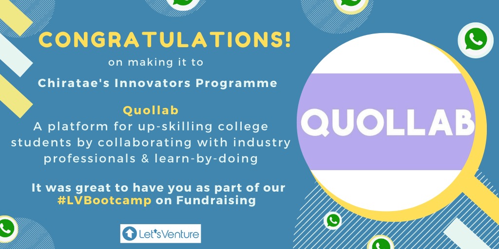lvxventures's tweet photo. 🌟Congrats to Shrikant Shelke's Quollab for being one of the 19 high-impact startups joining @ChirataeVC's Innovators Programme!
Quollab was part of the recent #LVBootcamp on fundraising
#LVStartups https://t.co/PcZ0xrDxUv