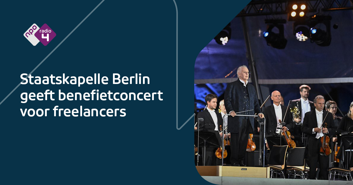 De @Staatskapelle_B van @DBarenboim zamelt, in een leeg @StaatsoperBLN, geld in voor freelance musici, die het moeilijk hebben door de coronacrisis. Lees meer: nporadio4.nl/podium/nieuws/… 👈