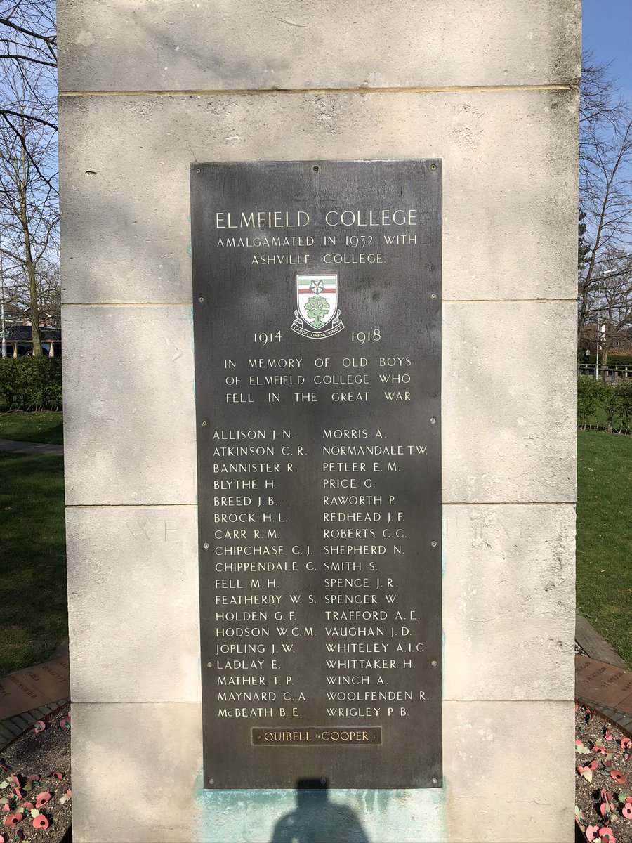 Inequality of funds and commemoration also existed. Here Ashville College’s Memorial Hall and Cenotaph. The addition of the brown stones is really lovely in the sunlight.