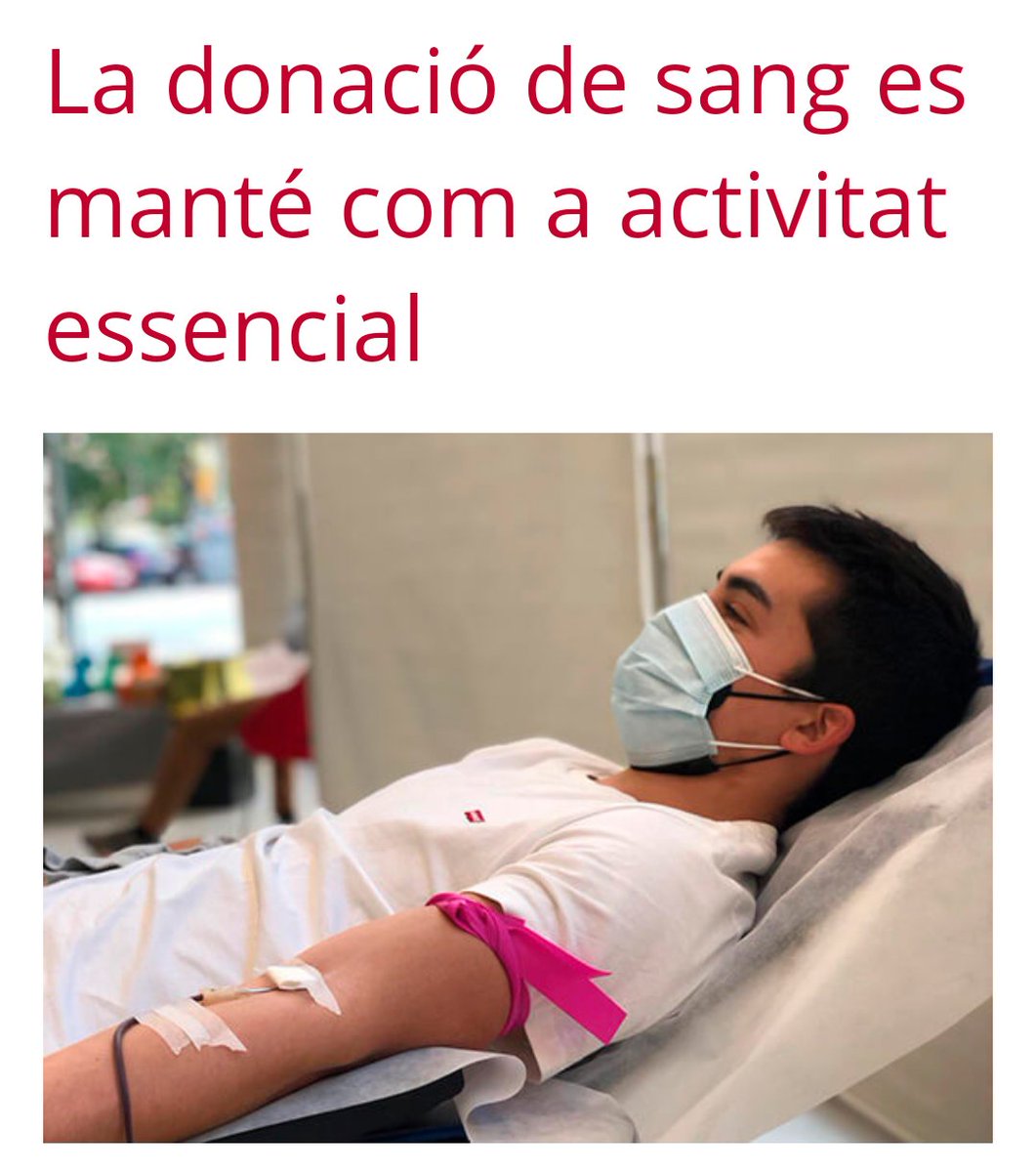 ⭕ La situació que vivim amb la #Covid_19 et fa dubtar si es pot o no #donarsang? La resposta és SÍ.

Sempre #etsIMPRESCINDIBLE, i ara més que mai, per garantir el subministrament de sang als hospitals per a tothom qui en necessiti 👇 bancsang.net/blog/donacio-s…
