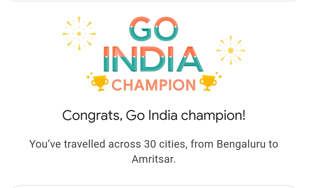 Curieuxme's tweet photo. Challenge completed! #GooglePay #googlepayIndia #GoIndiatickets https://t.co/J0DcSrqJXR