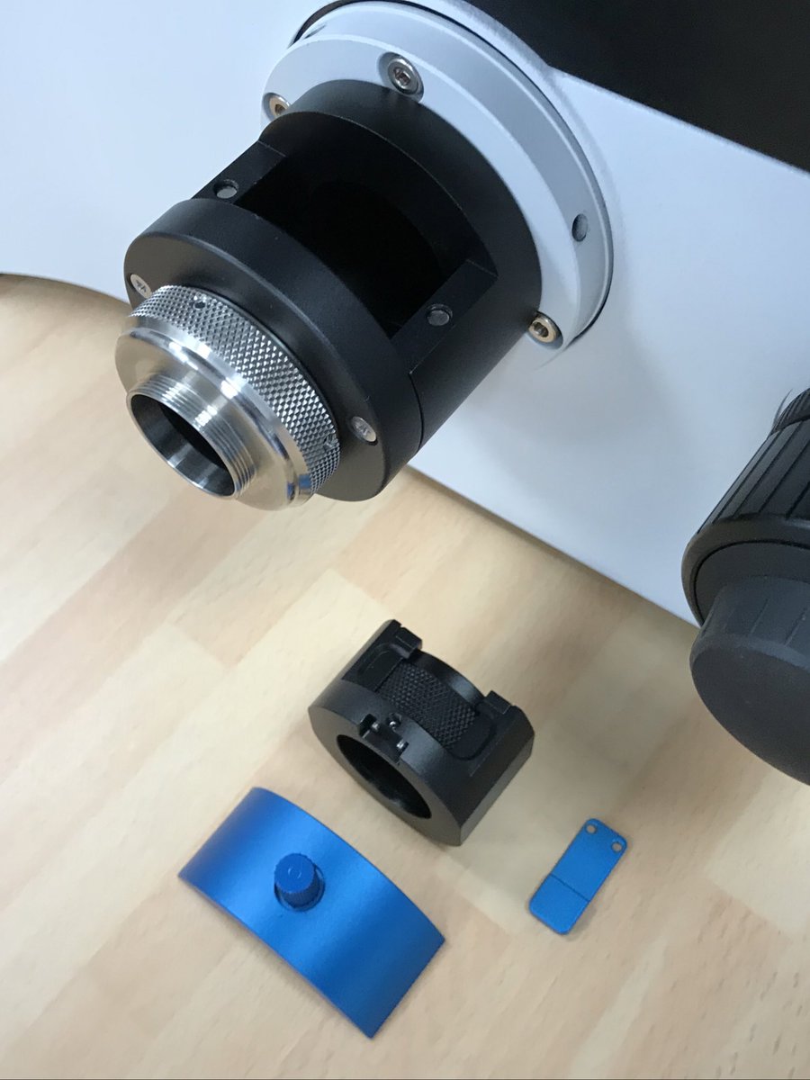 Cairn_Custom's tweet photo. Rotatable drop in for Nikon Microscope. Very useful for STORM applications 👍 @Cairn_Research #cairnworkshop #Microscopy #STORM #customdesign #Nikon https://t.co/5YN6M1GIne