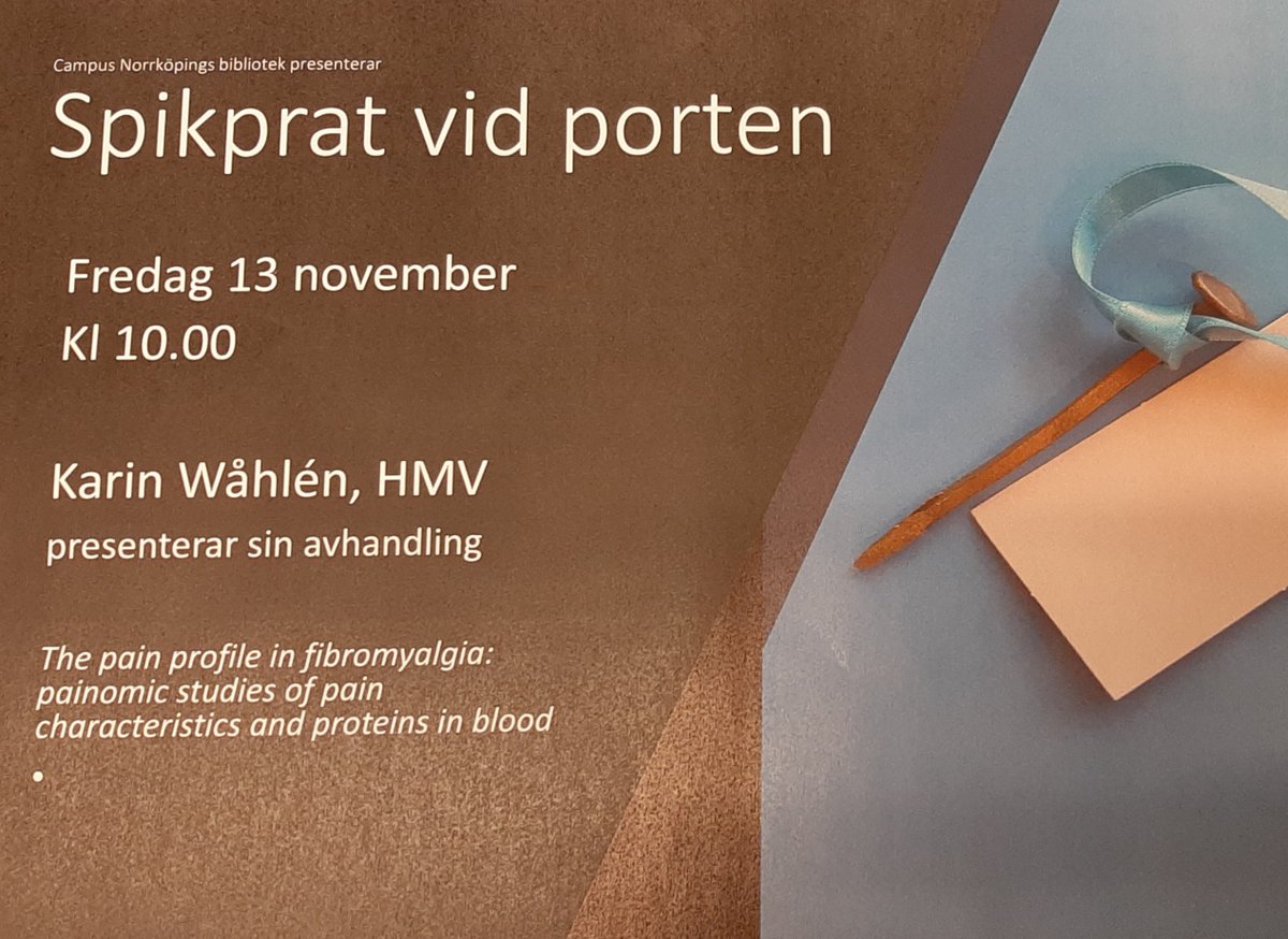 AnnTobi47510746's tweet photo. Lyssna när Karin Wåhlén, HMV, presenterar sin avhandling på Campus Norrköpings bibliotek https://t.co/YX4LD9wci9