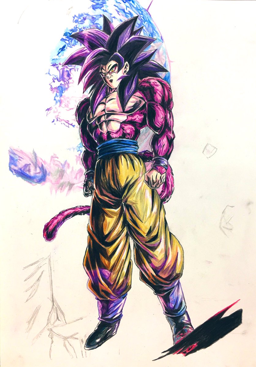 ドラゴンボール 背景難しいです ドラゴンボールgt レジェンズ 悟空4 色鉛筆 模写 ダインのイラスト