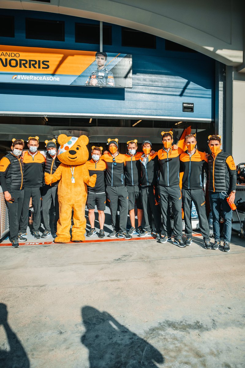 LandoNorris's tweet photo. Got someone new on the team this weekend #ChildrenInNeed https://t.co/WJgL0xQI06