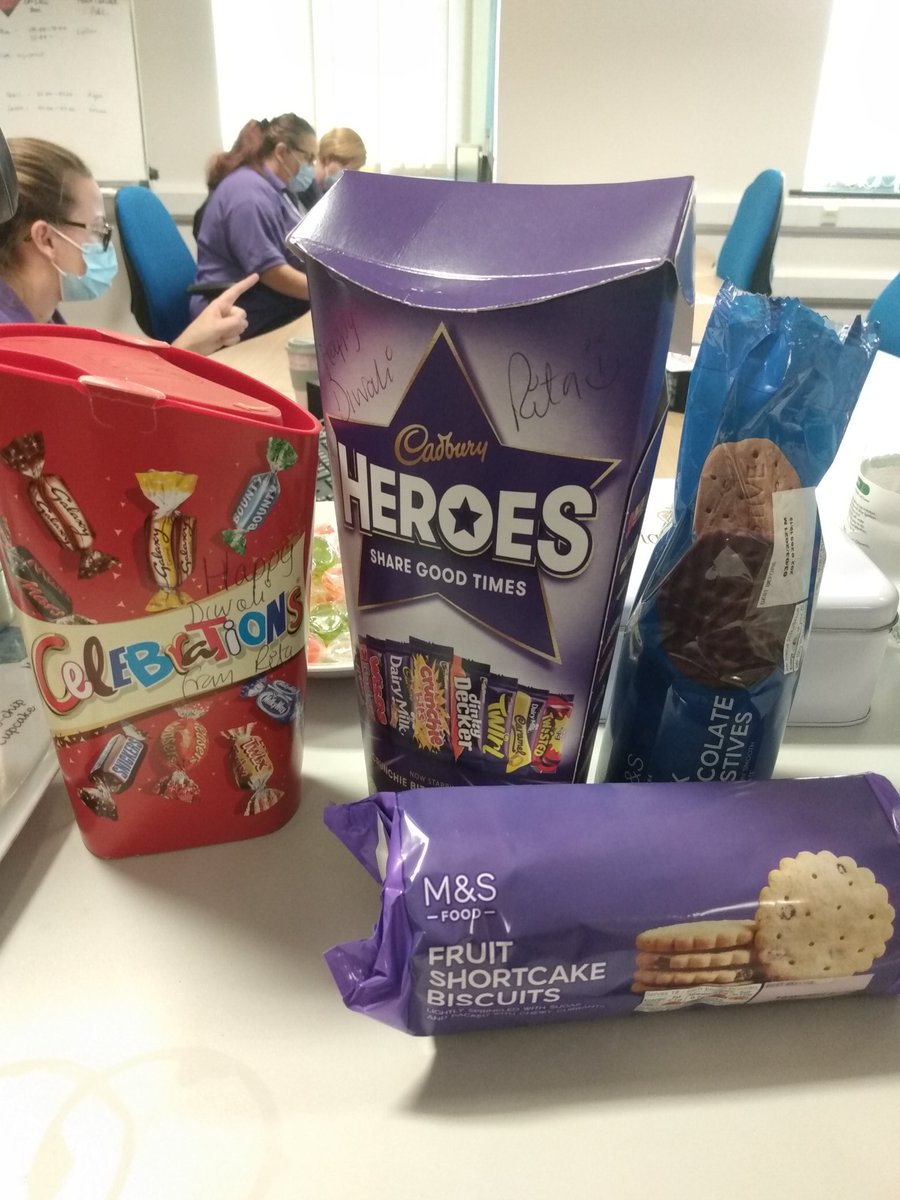 Thank you Rita Rai for bringing in  chocolates for the team ahead of Divalli at the weekend. Hope Rita and those celebrating manage to have a nice time during these difficult times.