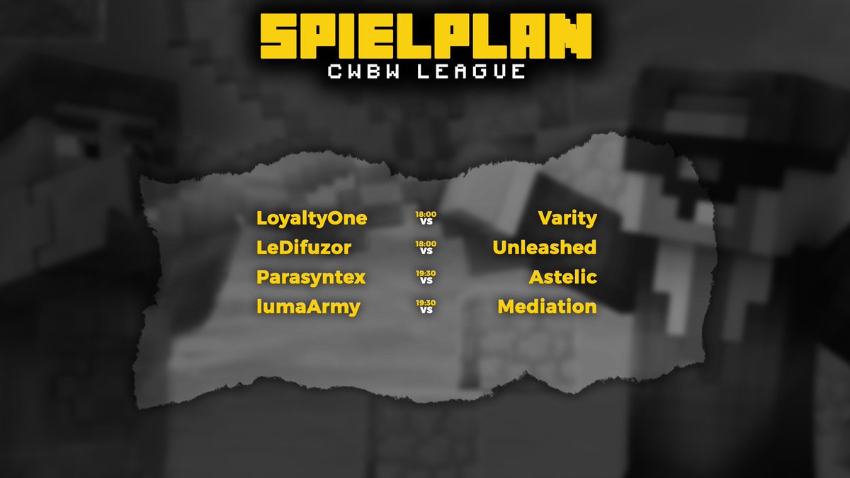 ⚔️ 16. SPIELTAG ⚔️

Ihr könnt auf das Ergebnis eines Clanwars tippen, indem ihr den #Clannamen des Winners schreibt. Derjenige mit den meisten richtigen Ergebnissen gewinnt am Ende 2 Monate Supremium. Den Ausgang der Clanwars findet ihr auf cwbwleague.de.