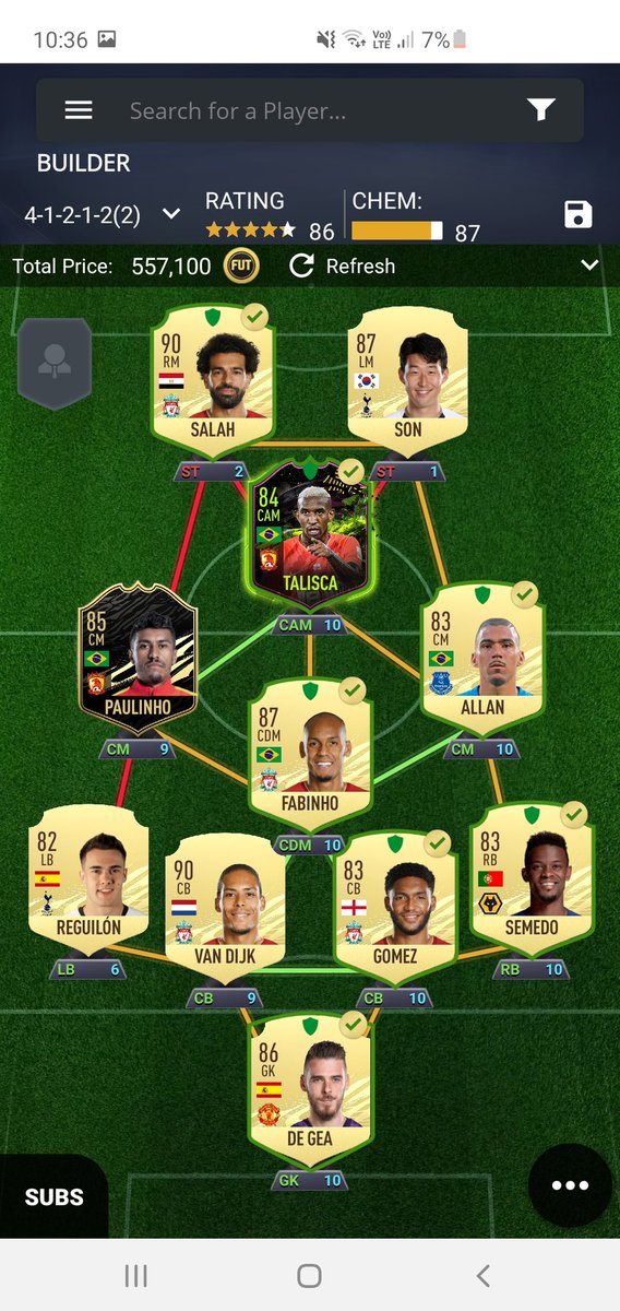 SkrtelP's tweet photo. The team i will be running with this weekend league, any upgrades recommended?? @SynysterCD @ChesnoidGaming @la5ty https://t.co/7zWyqJouA6