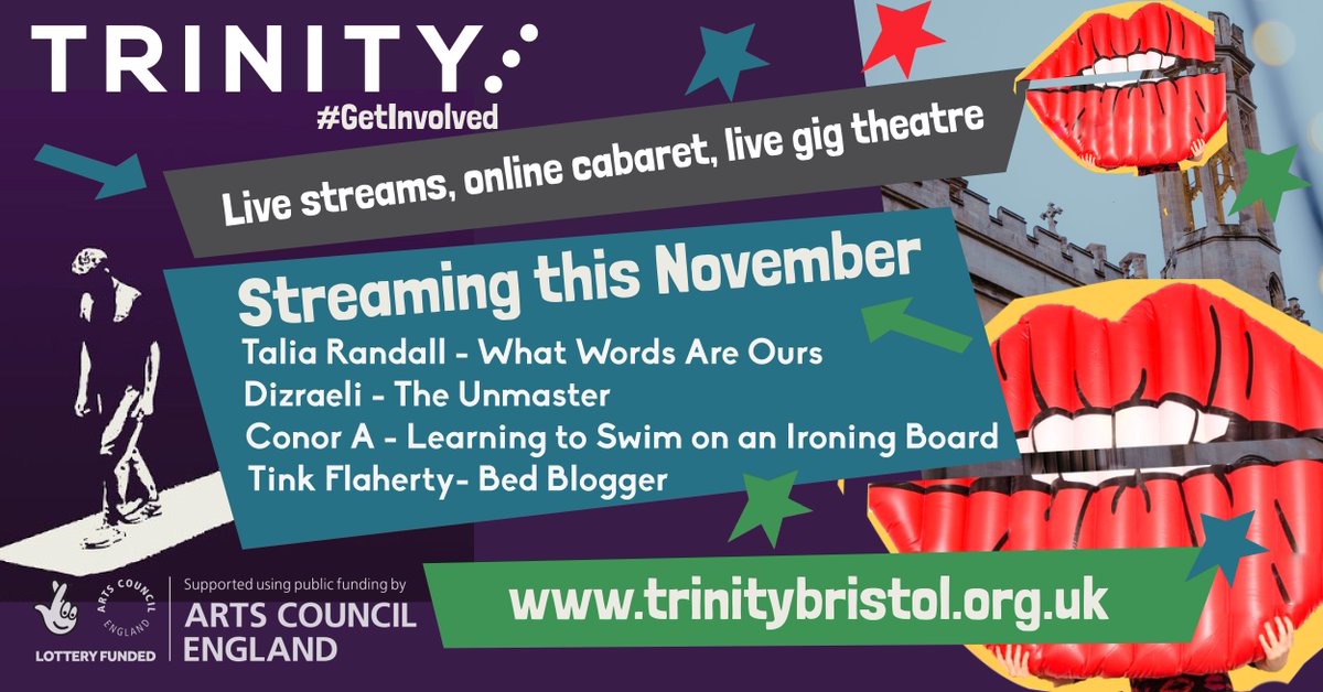 ace_southwest's tweet photo. To help ease lockdown 2.0, @TrinityBristol are bringing you excellent theatre streamed directly to your (digital) door! Check out #TrinityPresents for everything from live theatre performances to D/deaf inclusive poetry cabaret - all free to watch! πͺπ π https://t.co/y0lwpQ0mnH https://t.co/ShG1MWzNBw