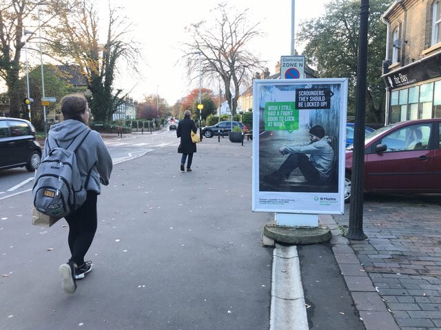 OfftheWallOD's tweet photo. Powerful &amp; important campaign. Let’s keep showing love &amp; compassion when people find themselves without a home ⁦@stmartinsnfk⁩ ⁦@TTMA_UK⁩ #EndHomelessness https://t.co/q2X9pRS5d2