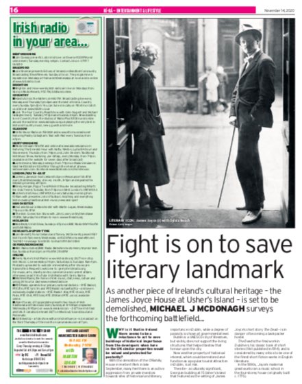 Fight to save James Joyce House, Usher’s Island