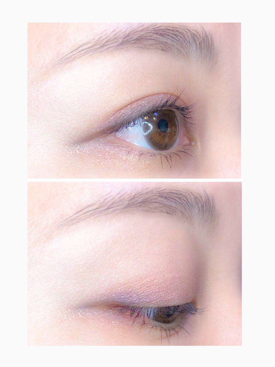 うさぎ 今日のメイク Chicca ムーンインザウォーター 水面に映る月の光をイメージしたアイシャドウ 左のライトカラー2色をアイホール全体にのせてからブラウンで丁寧にグラデーション 目尻にほんの少し締め色をのせて完成 仕上げに下瞼とアイホールに