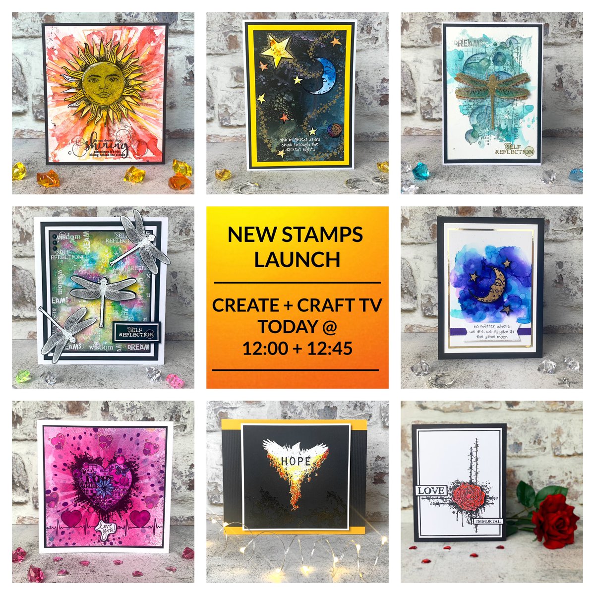 We’re so excited to launch our awesome NEW STAMPS on @CreateCraftPR TV today! 😍 Hope you can tune in for a double show at 12:00 midday! #newstamps #cardmaking #mixedmedia #handmade #crafts #visibleimagestamps