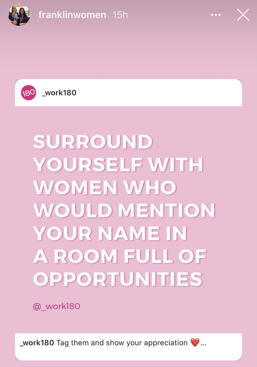 100%. Loved this from @FranklinWomen Instagram and had to share 🥰