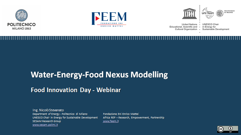 Few weeks ago I had the honour of presenting during the Food Innovation Day hosted by  @WFP Tunisia during  #WorldFoodDay2020 about  #WEFNexus modelling research we carry out in our group  @polimi and  @FEEMit. My first thread:1/7