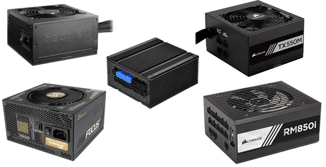 PSU ada model boleh supply max power dari 500 Watt hingga 1200 Watt. Rating 80 Plus, pilihan Modular, dan saiz ikut bajet. Harga dari RM150 - RM2k. (Brand AVF paling murah, RM60, tu buat main powerpoint okay. Sekali blackout, rosak terus PC)