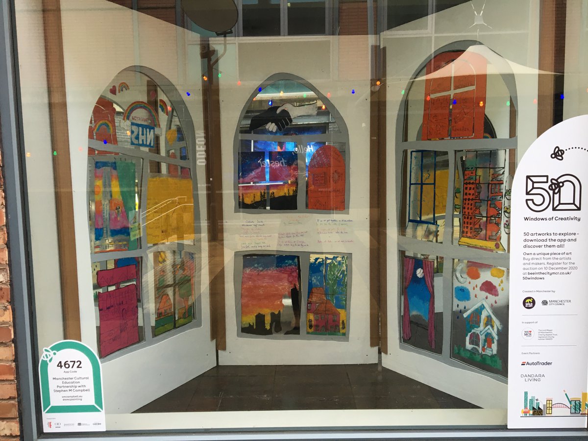 Have you been taking part in <a href="/wildinart/">Wild in Art</a>'s  #50windowsmcr? MCEP commissioned Manchester artist <a href="/smcpainting/">lord commander</a> to make a work of art using some of the windows you sent to our #throughamcrwindow project this summer! 🌞 More here: shorturl.at/qANWZ