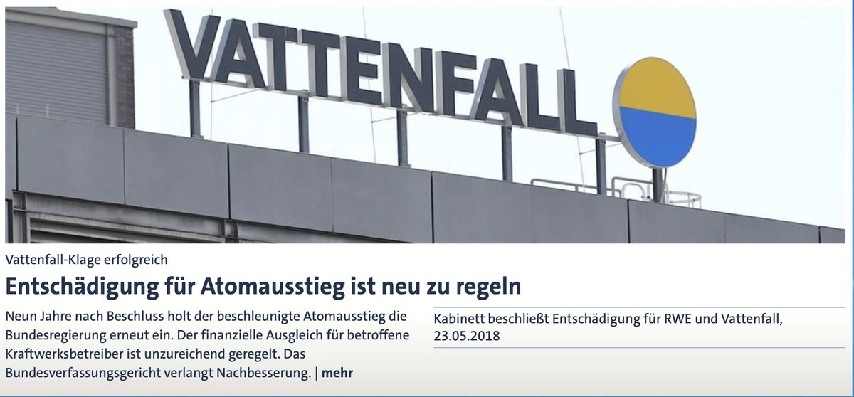 OwlTill's tweet photo. Ich frage mich gerade, ob unsere linksgrüne #MSM und die #Gruenen bei #Merkel und der Klage #Vattenfalls gegen den beschleunigten Atomausstieg genauso exzessiv berichten und das Maul aufreißen wie bei der #PKWMaut von #Scheuer 

Beides kostet den Steuerzahlern Milliarden. https://t.co/z7KyMP7hKk