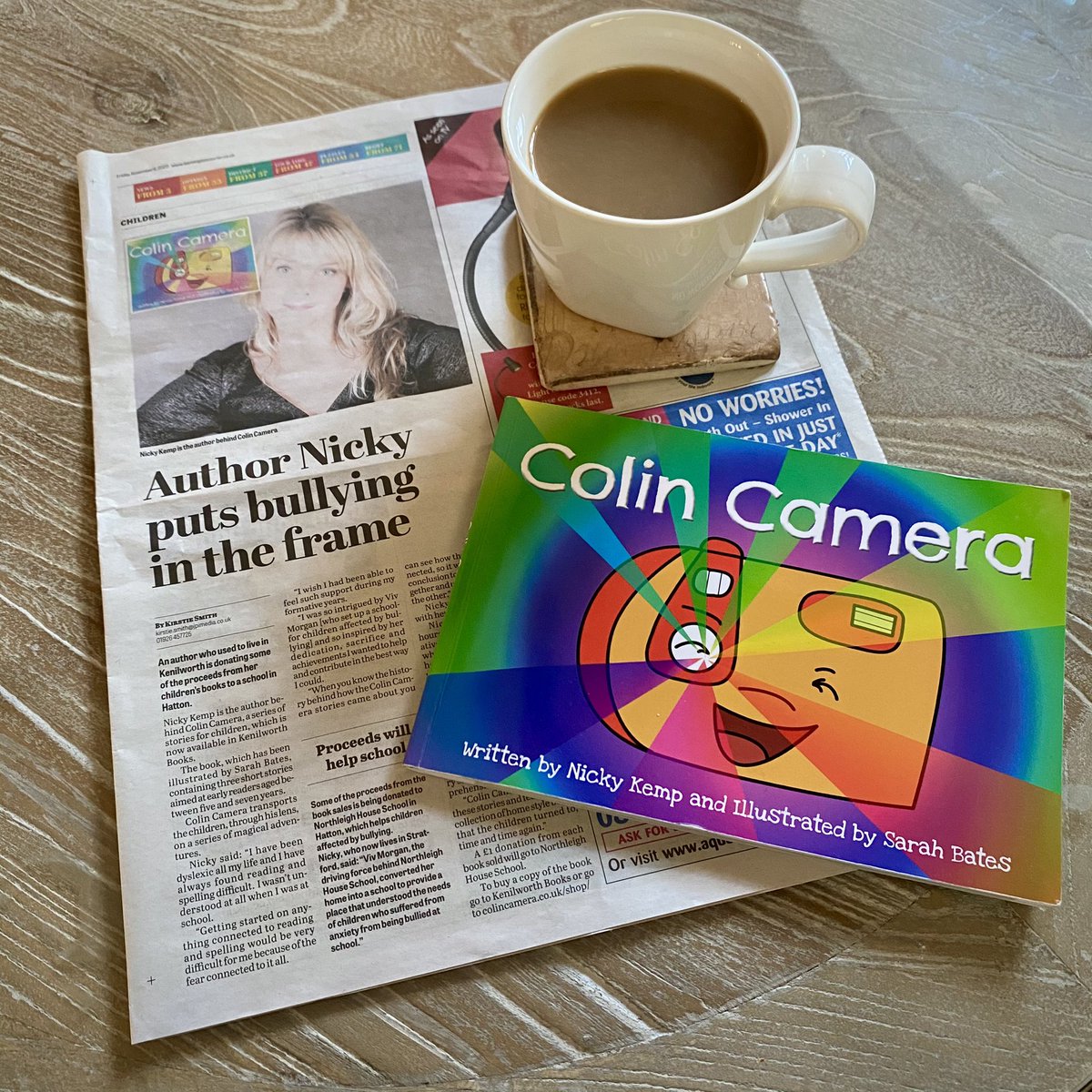 colincamera's tweet photo. Did you spot us in the @thecourieruk?! 🤩 fab piece 😃 raising awareness for Northleigh House new primary school as well as our book in partnership!📸🌈

Donate by buying our book from @KenilworthBook &amp; £1 from each book will be donated!🥰📚

#CourierNews  #SupportLocalBusinesses https://t.co/EAf2ijYWaY