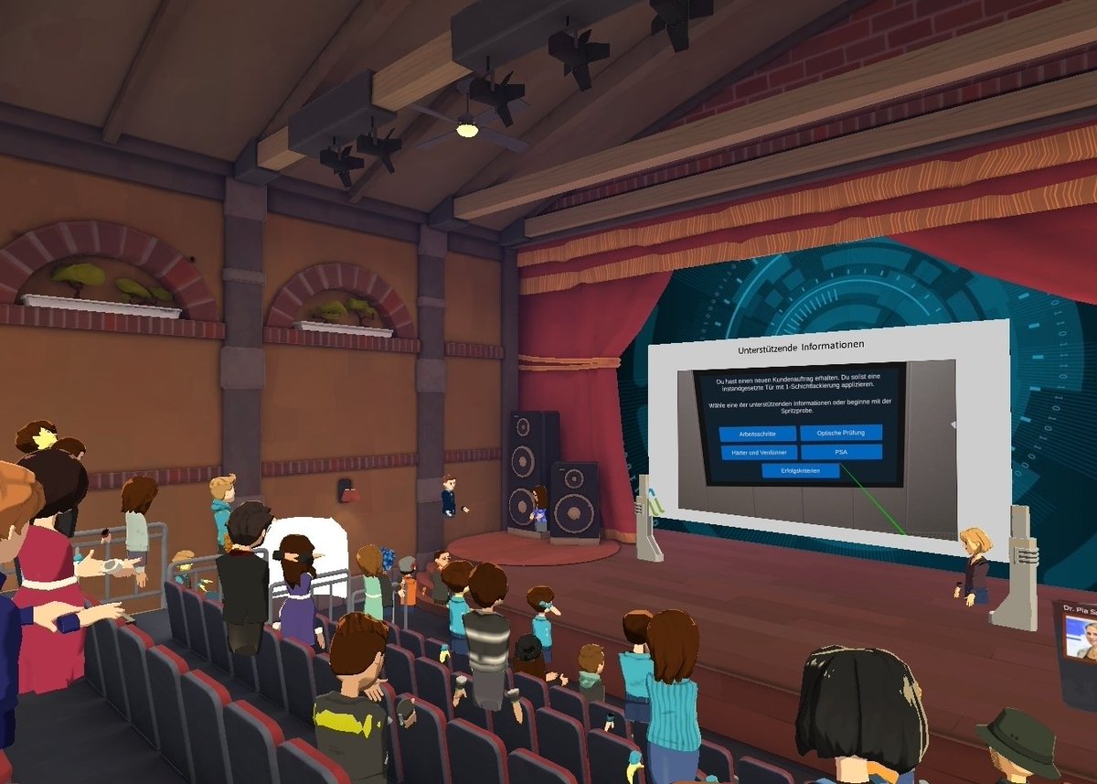 +++Wir suchen für Sie nach #VR Lösungen+++

In unserer ersten #socialvr -Tagung lernten wir in der virtuellen Realität, welche didaktischen Möglichkeiten sowie Herausforderungen sich durch VR/AR-Lernanwendungen in der beruflichen Bildung ergeben.